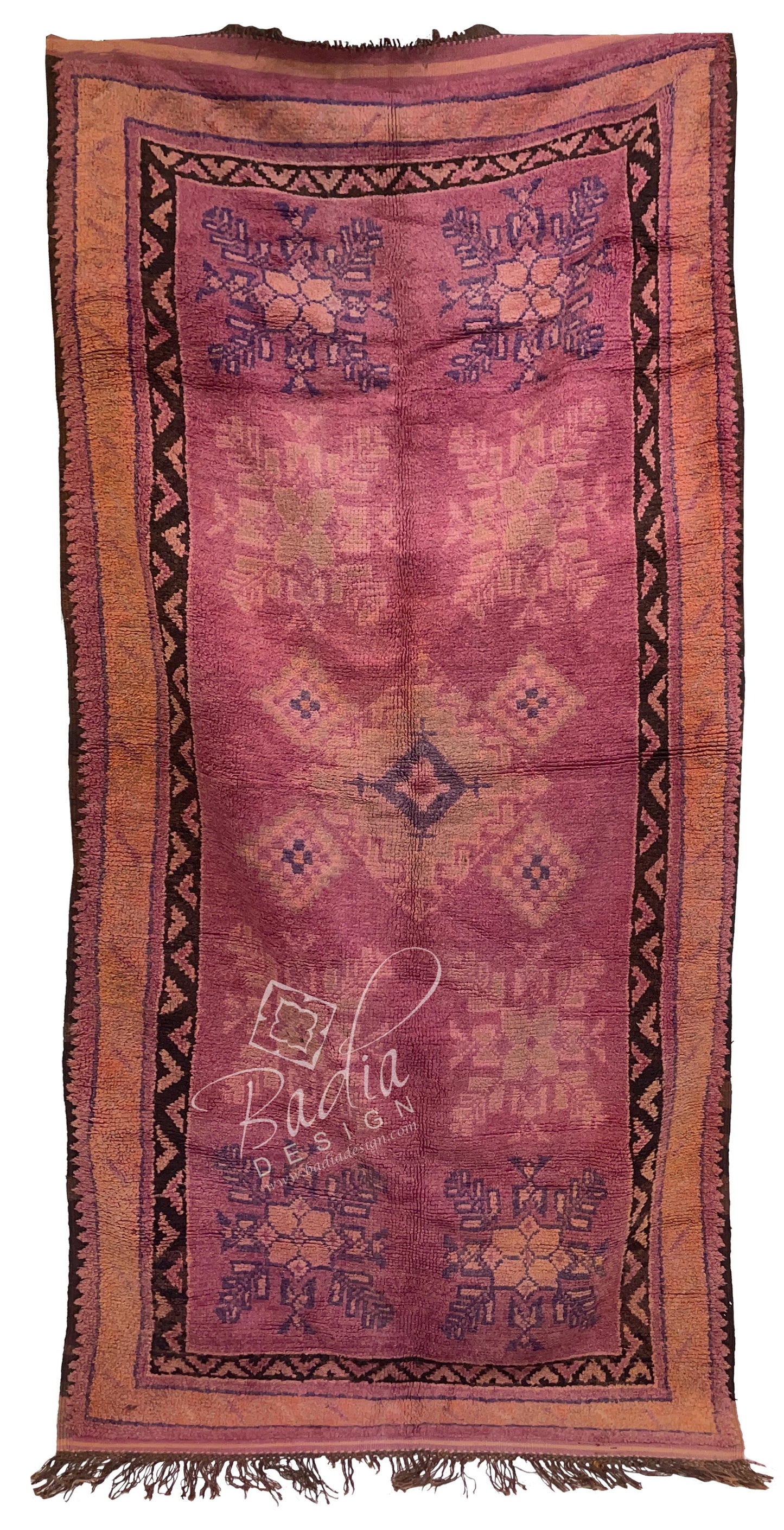 Red Authentic Moroccan Rug with Tribal Designs