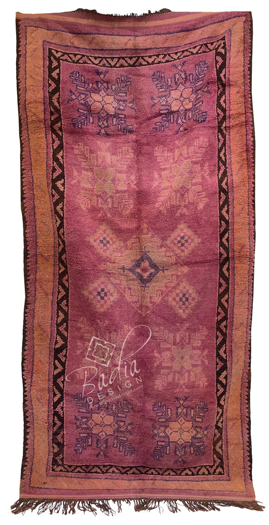 Red Authentic Moroccan Rug with Tribal Designs