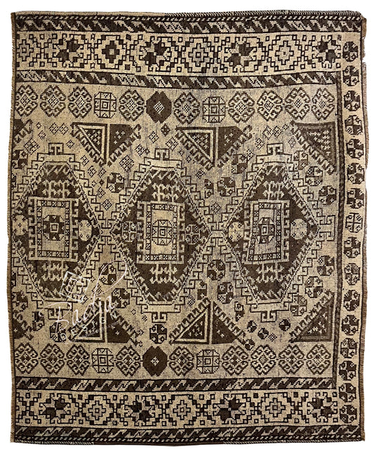 Beautiful Brown and Beige Turkish Rug