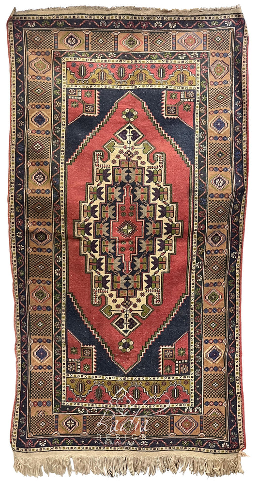 Colorful Traditional Brown Turkish Rug