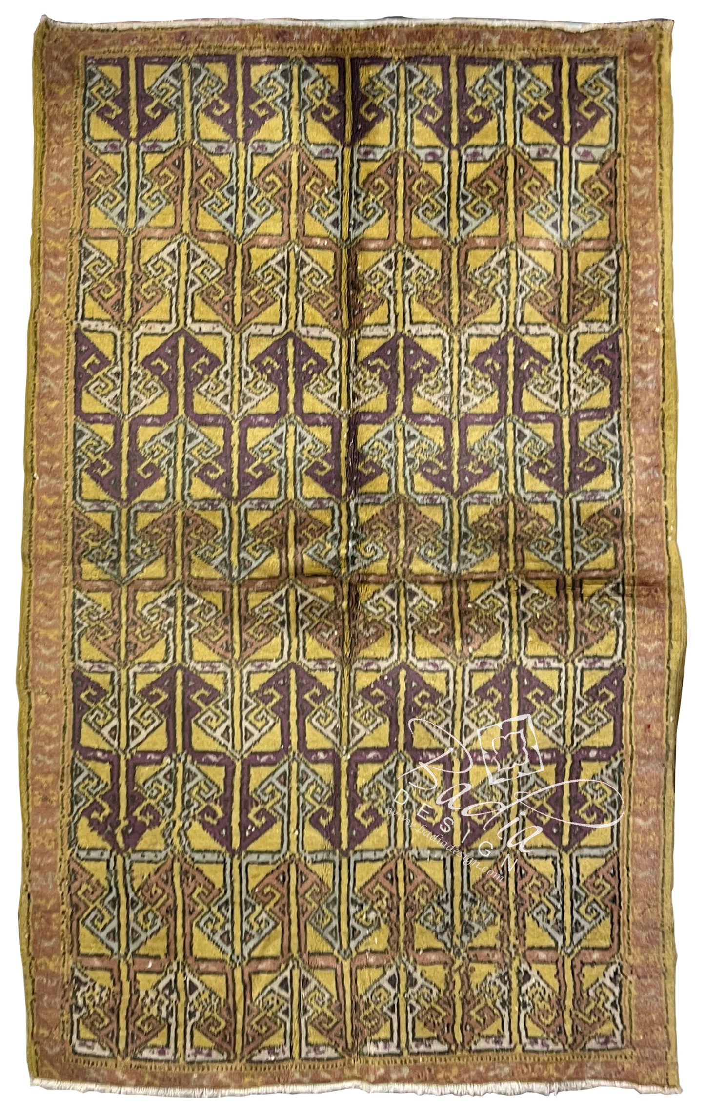 Multi-Color Turkish Rug with Geometric Designs