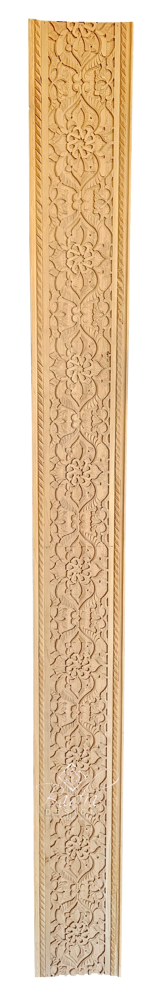 Unstained Hand Carved Wooden Border - WP220