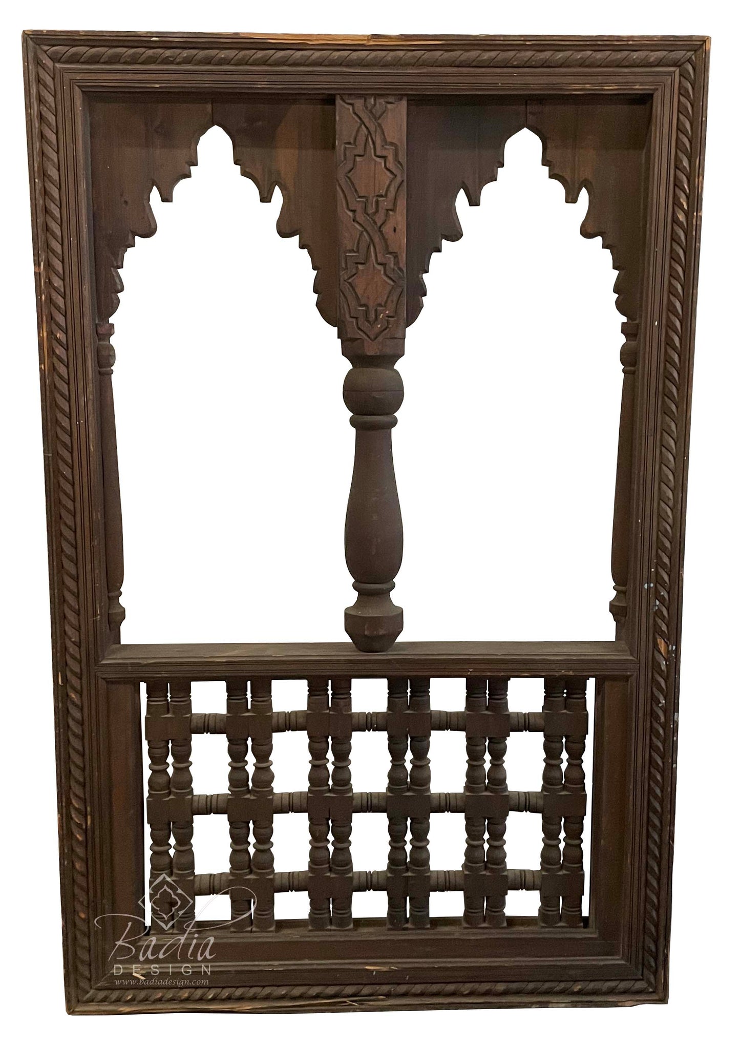 Vintage Hand Carved Wooden Window - WPB-027