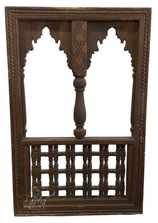 Vintage Hand Carved Wooden Window - WPB-027