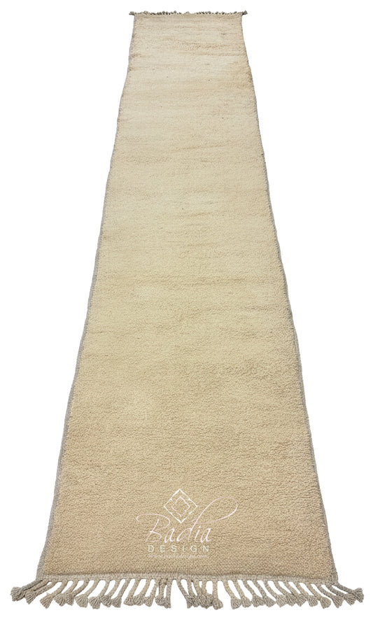 Warm Solid Beige Runner Rug