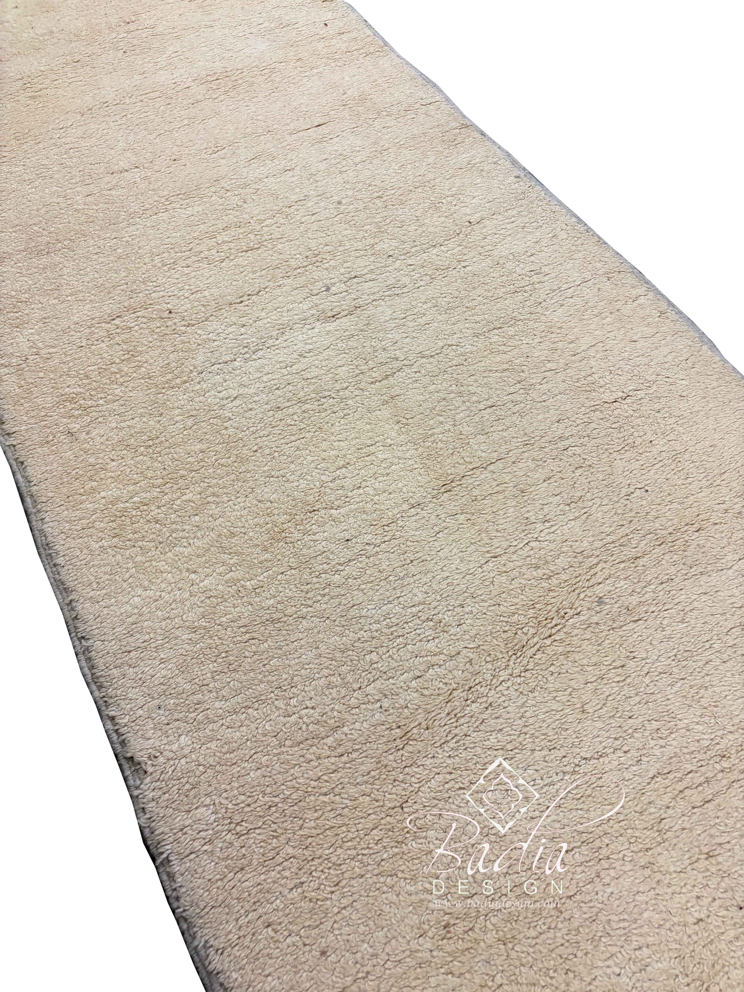 Warm Solid Beige Runner Rug