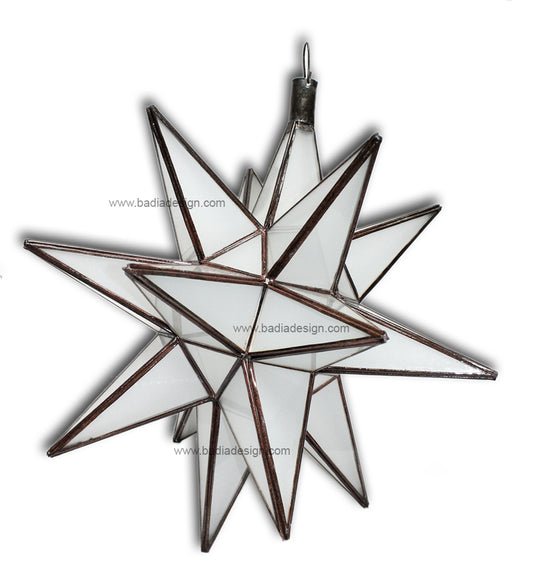 Star Lantern with Solid White Colored Glass