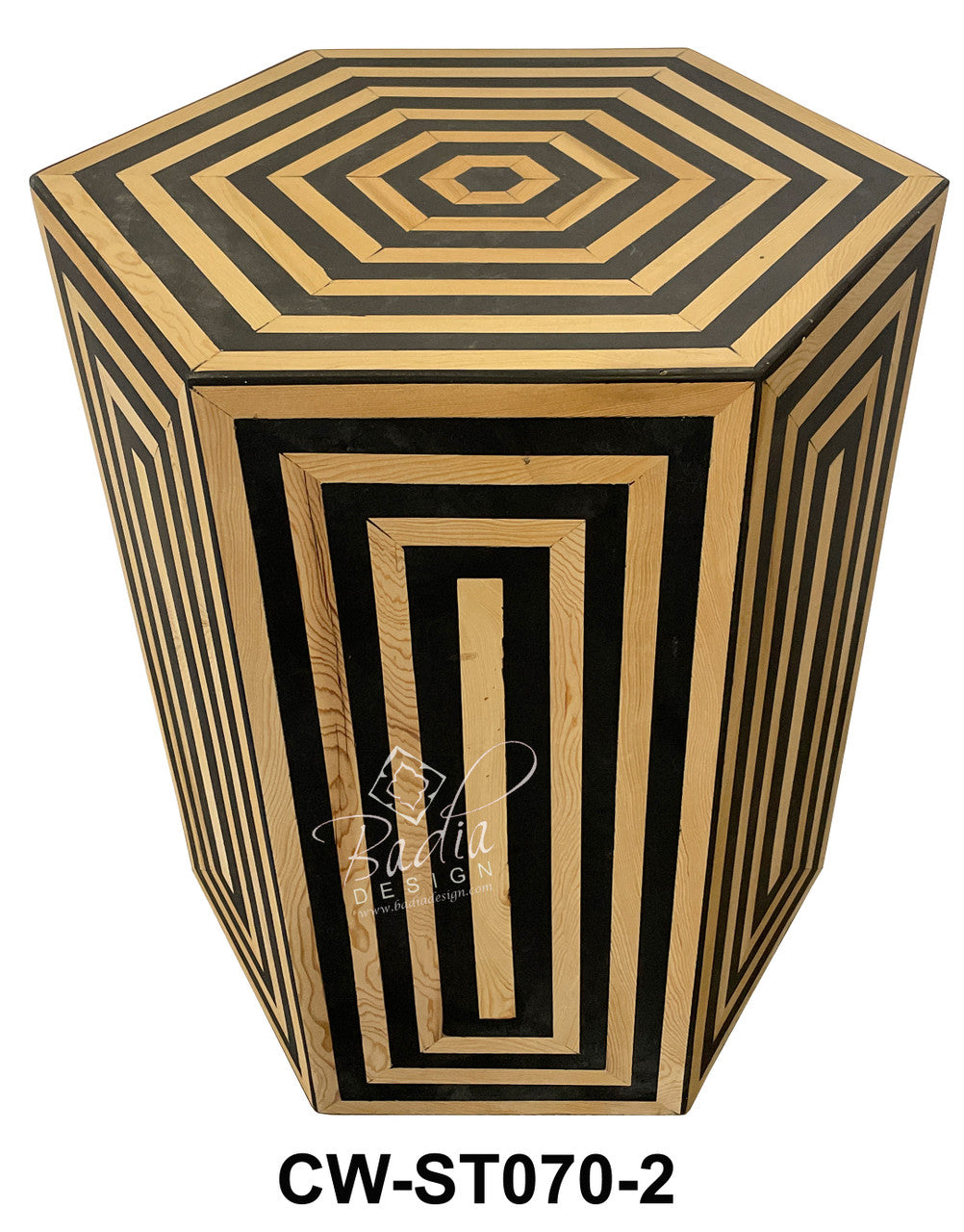 Wood and Resin Inlay Side Tables