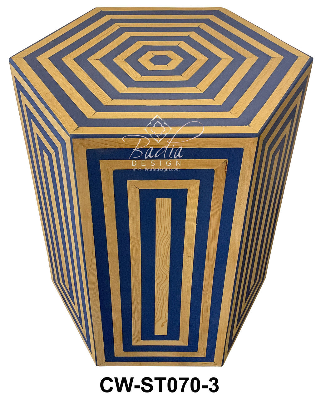 Wood and Resin Inlay Side Tables