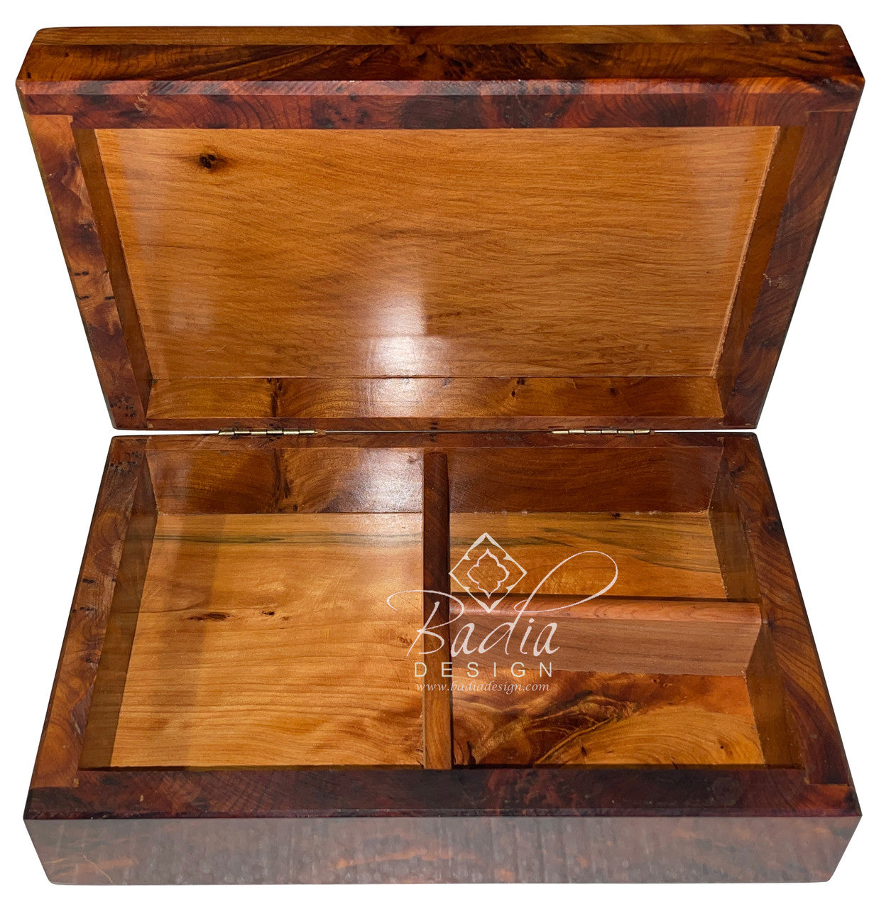 Wooden Thuya Jewelry Box with Mother of Pearl Inlay